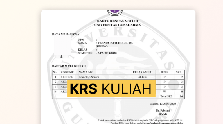 Krs Kuliah Pengertian Cara Mengisi Dan Contoh Duniakampus Id