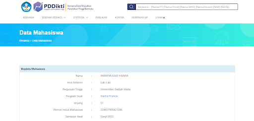 Cek Nomor Induk Mahasiswa di PDDikti - 3