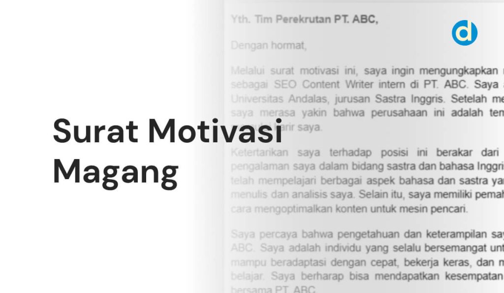 Surat Motivasi Magang